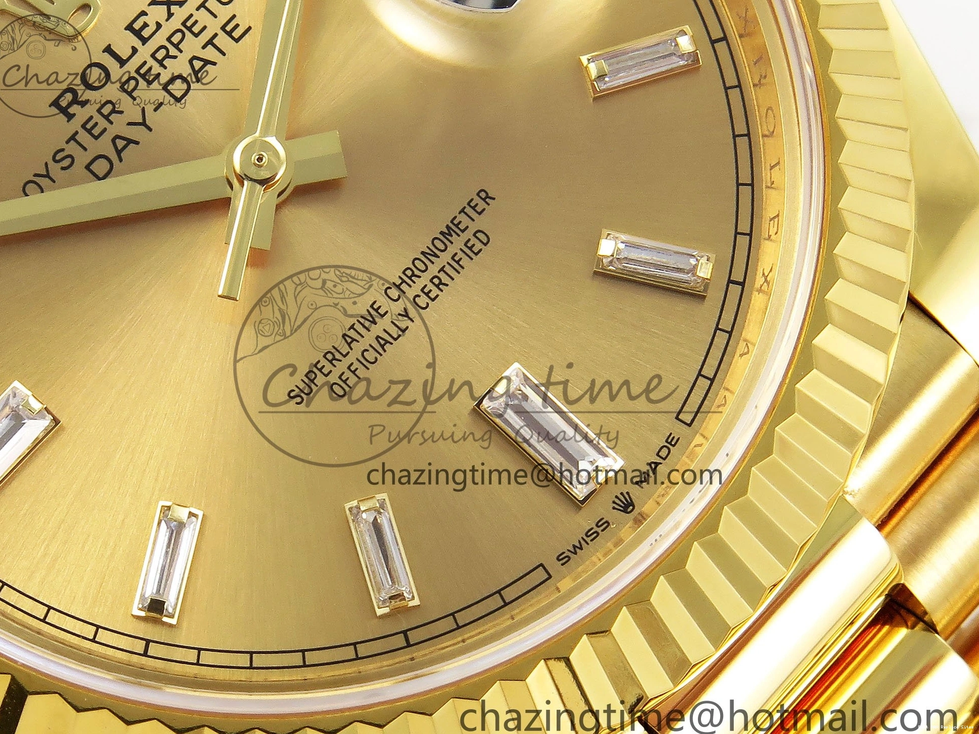 Best AAA Replica Sites Bezel ARF 228238 Crystal Diamonds Bracelet DayDate WrinkleFree 40 YG President VR 1550 on Steel 904L 0123